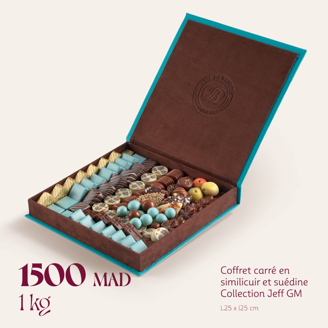 Coffret carré en similicuir et suédine Collection Jeff